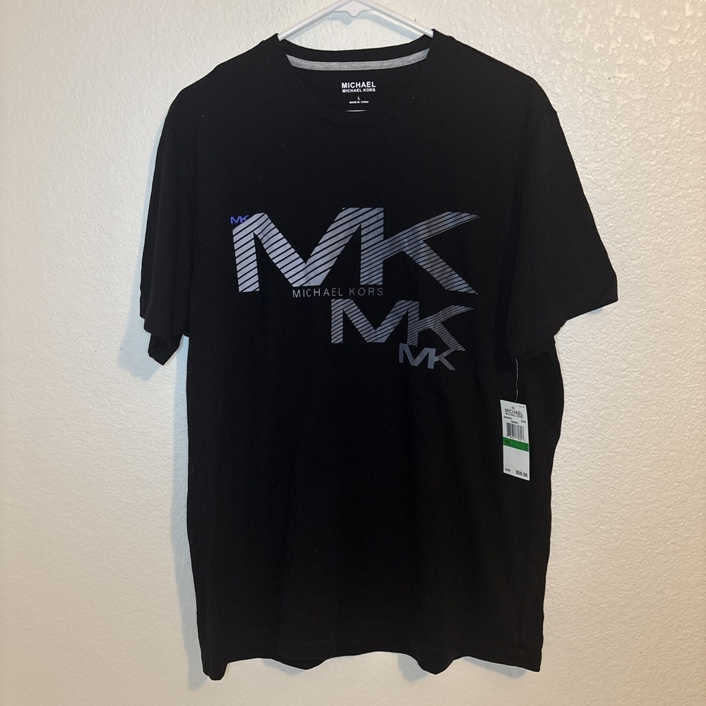 Michael Kors Mens Black T-Shirt‎ With MK Graphic Size L